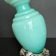 Art nouveau vase in opaline and tin