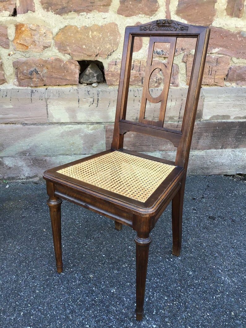 Set of 4 French chairs louis XVI vintage 30s Provence