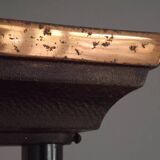 French Art Deco 6-Arm, 10-Light Chandelier Petitot Ezan Style, Copper Tone