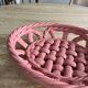 Vintage pink woven ceramic fruit basket