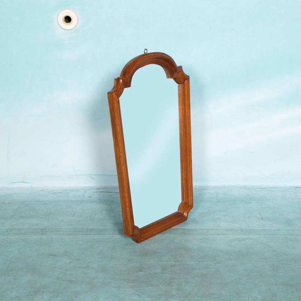 Vintage wooden mirror from the 1960s, art deco style 60s mirror.