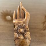 Empty wooden fig hand pocket decoration hand 1970