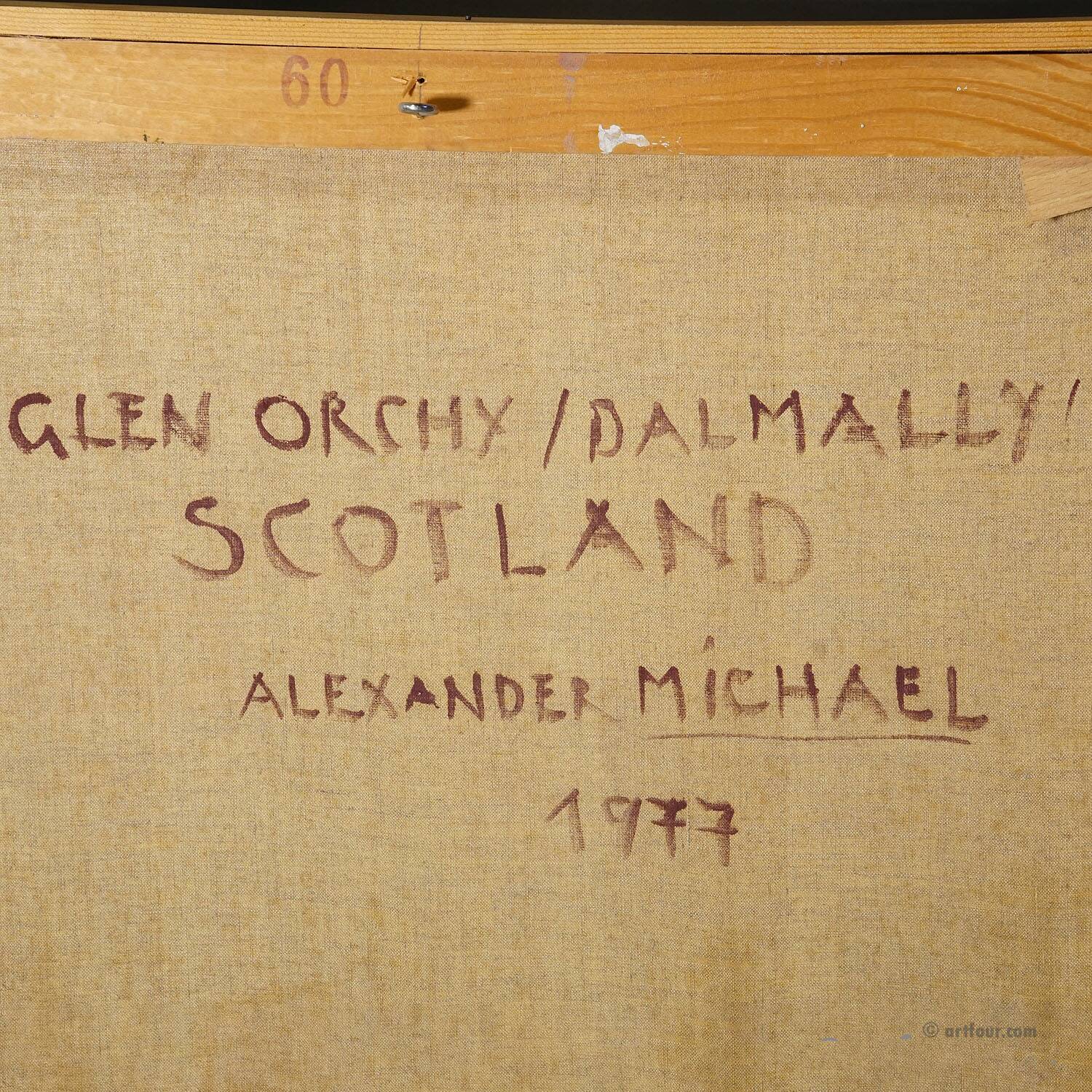 Glen Orchy / Balmally – Scottish landscape, 1977 oil painting by Alexander Michael