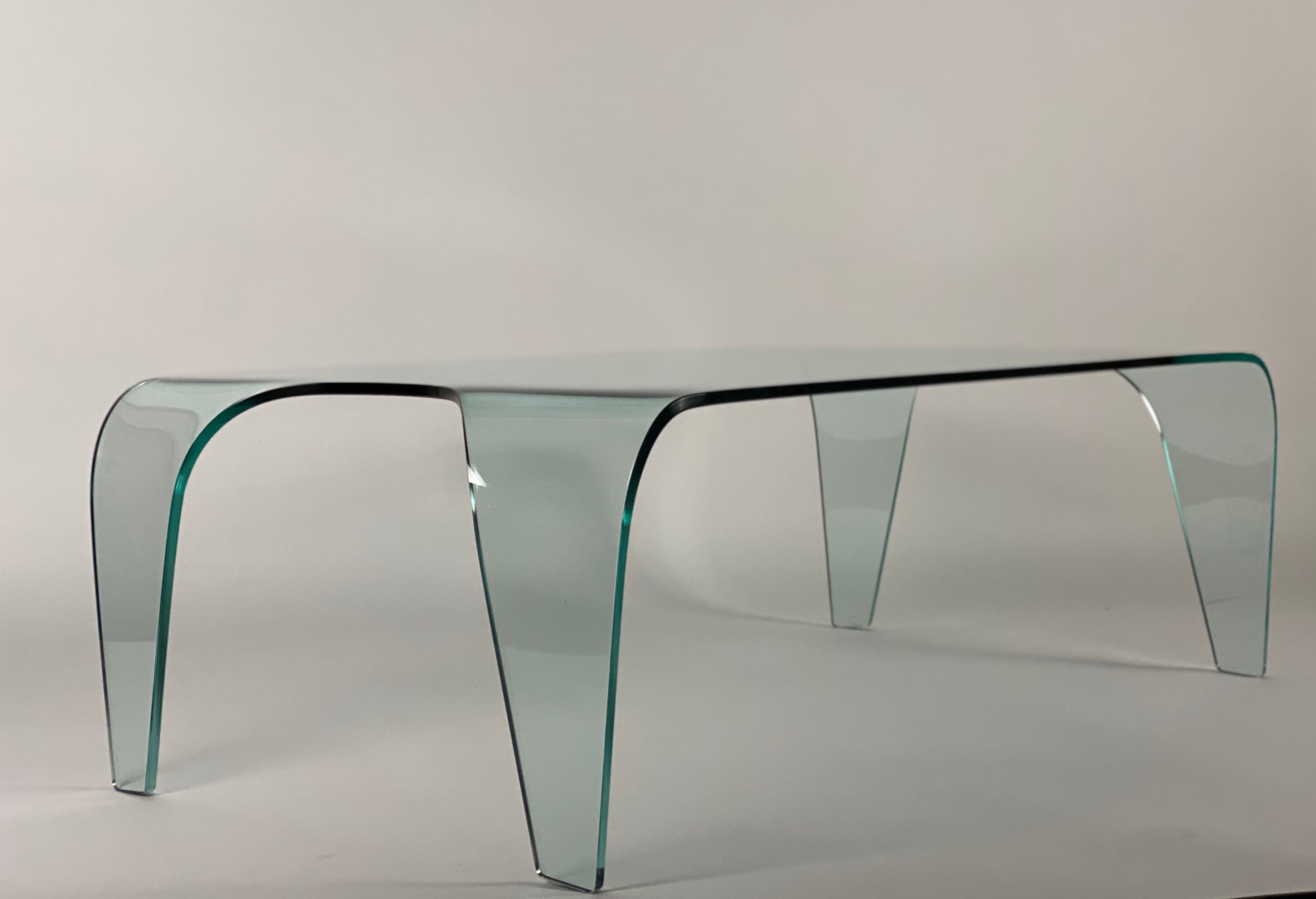 Glass coffee table around 1980