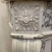 Louis XVI style fireplace in white marble veined carrara XIXth century