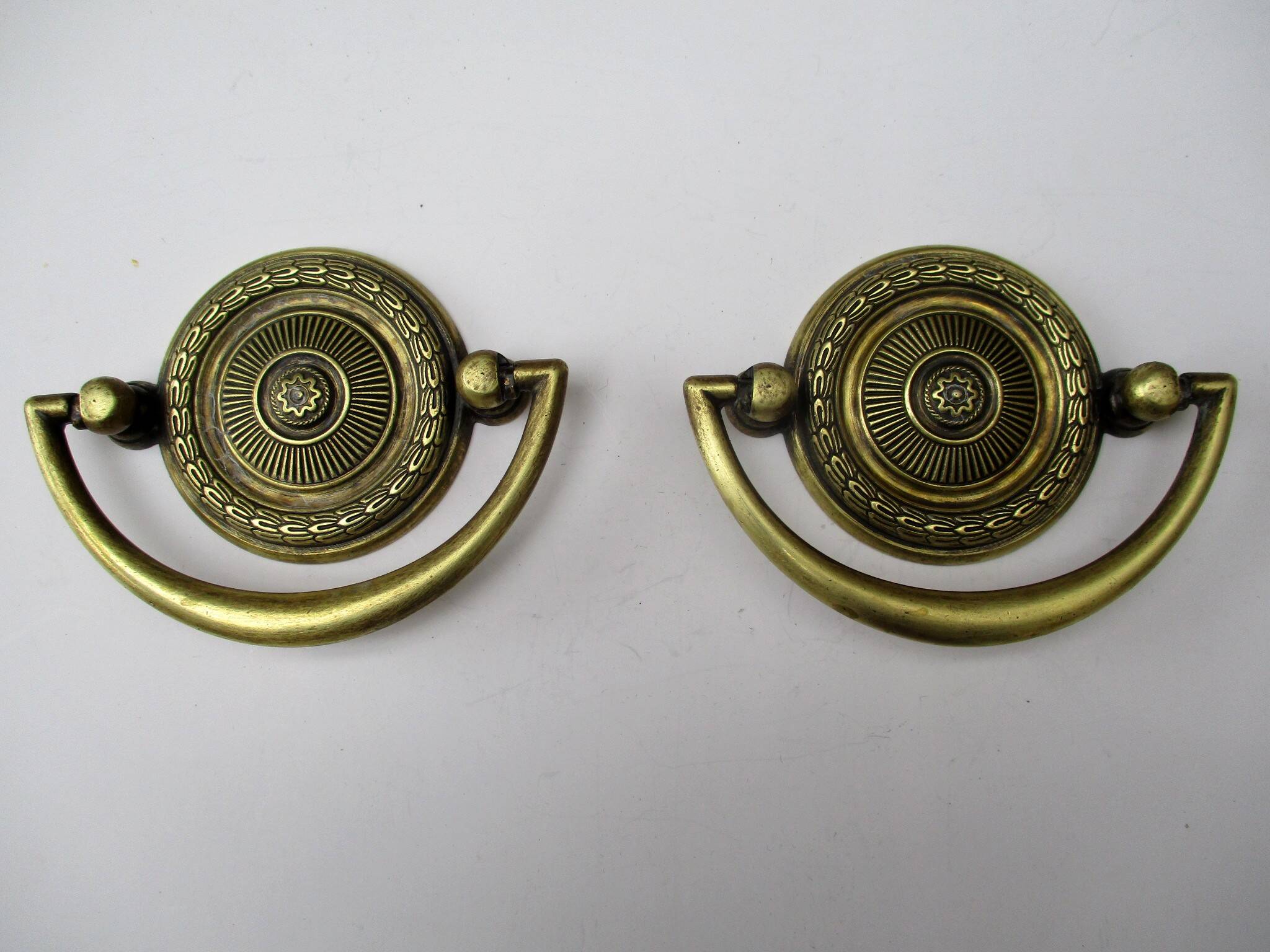 Brass furniture handles - a pair