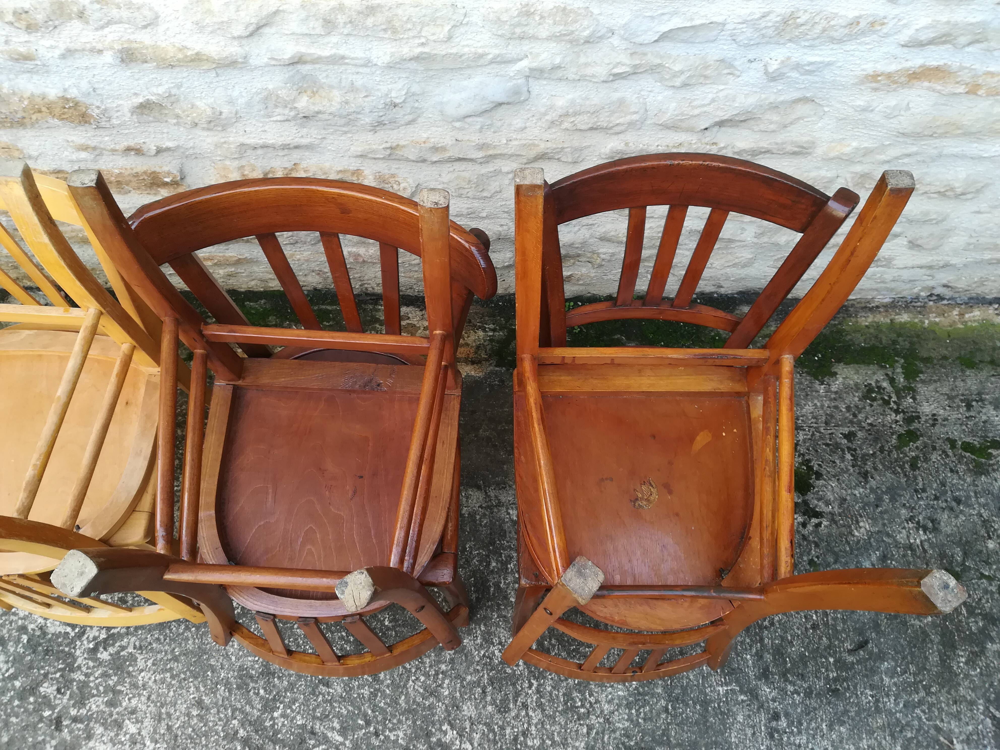 Set of 8 mismatched bistro chairs