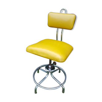 Fasem chair design Henri Liber, mustard color
