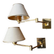 Pair of vintage brass wall lights with adjustable arms.