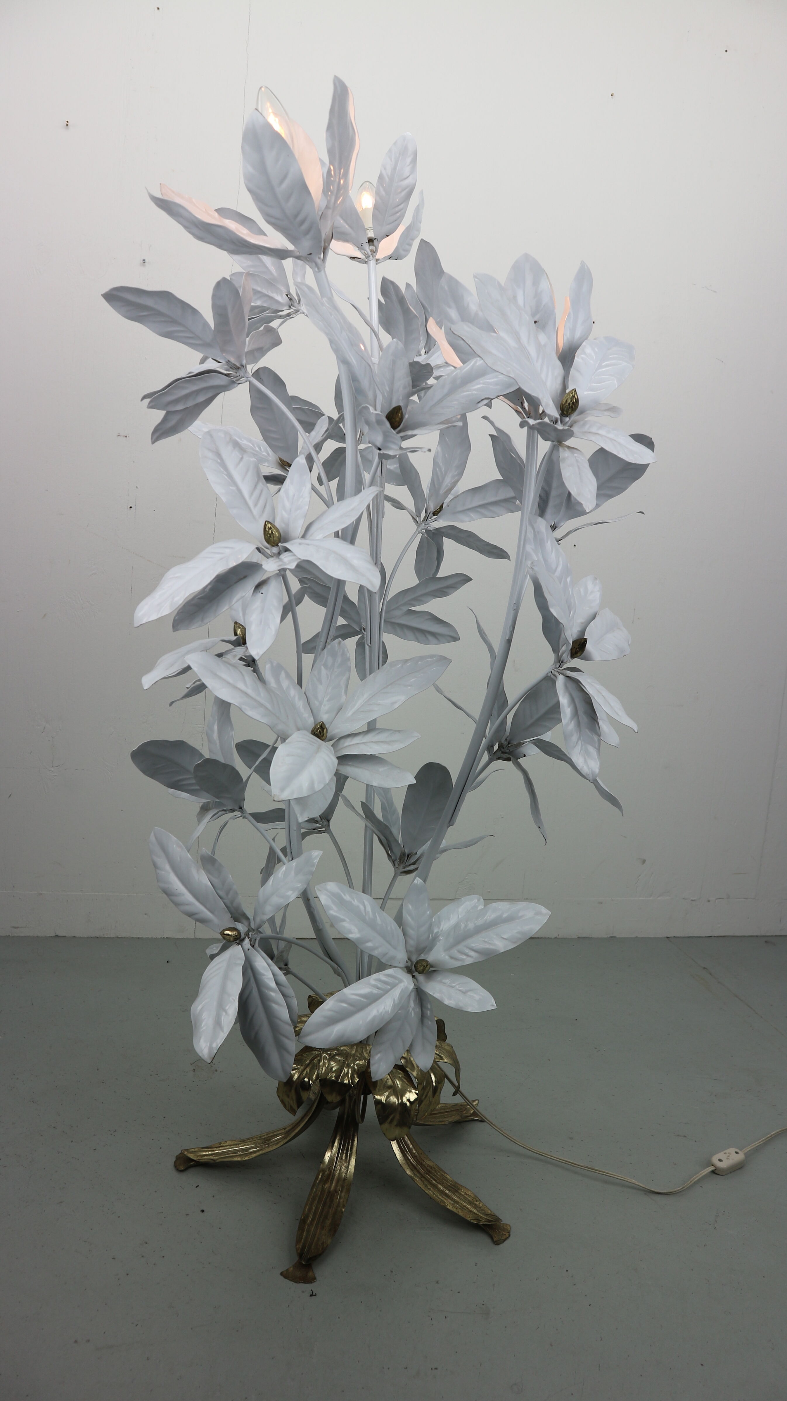 Flower Brass Floor Lamp, 1970s