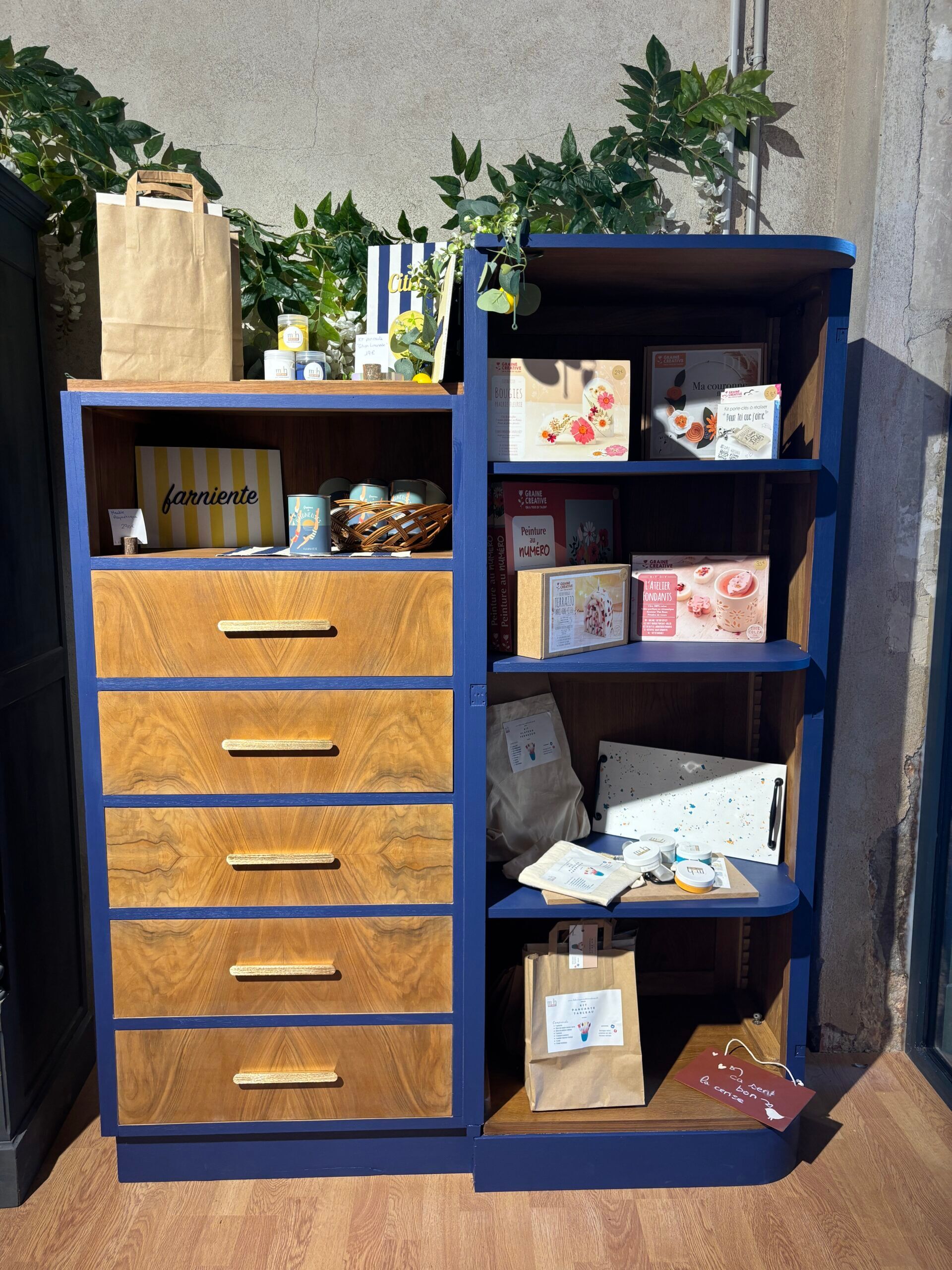 Asymmetrical midnight blue wardrobe