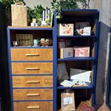 Asymmetrical midnight blue wardrobe