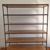 Shelf / bookcase in metal and solid wood