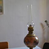 19th c. longwy earthenware oil lamp