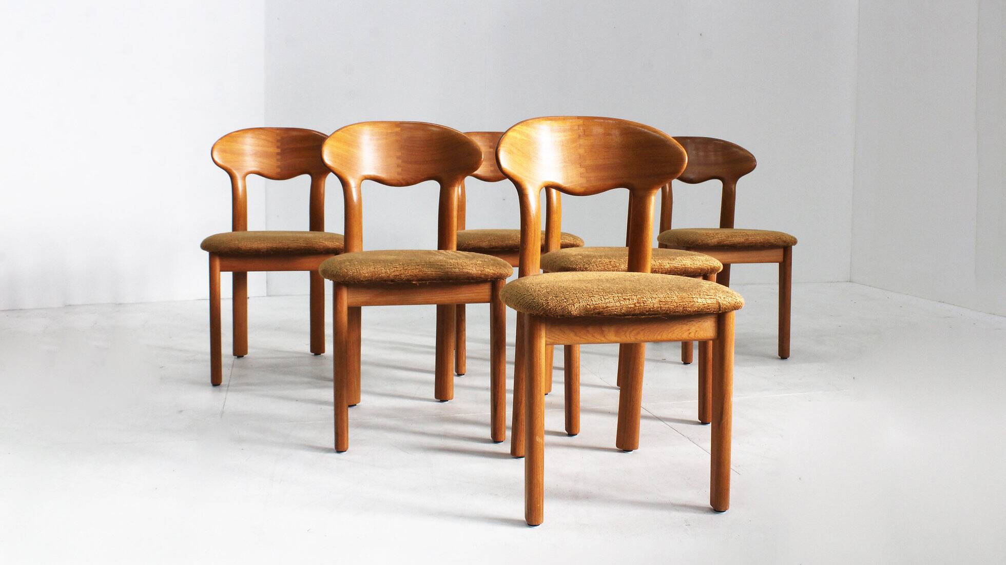 Vintage Danish solid teak dining room chairs Juul Kristensen set of 6