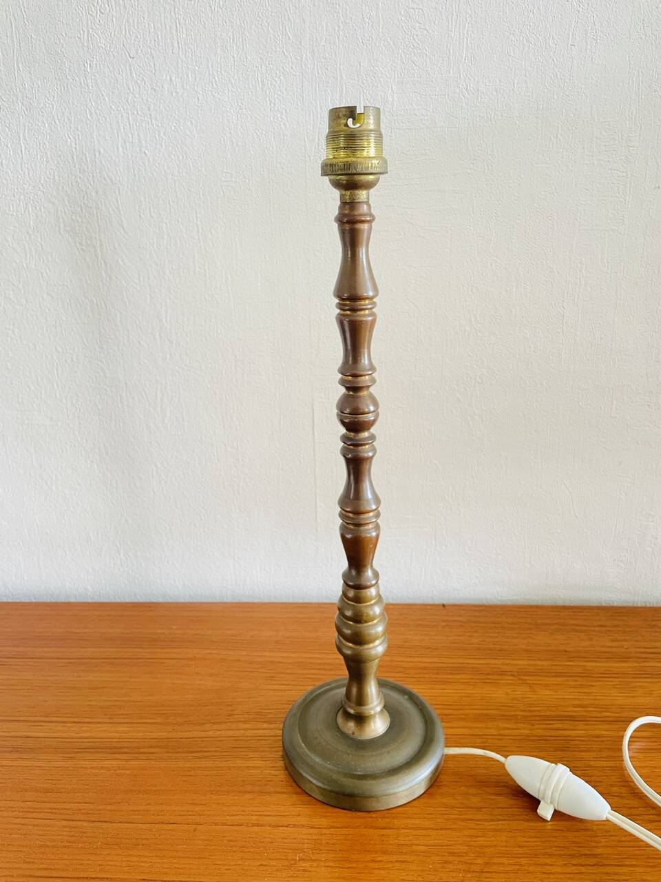 Vintage brass table lamp, circa 1940s - 1950s