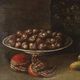 Old painting of still life with fish and snails, oil on canvas from the 1600s.