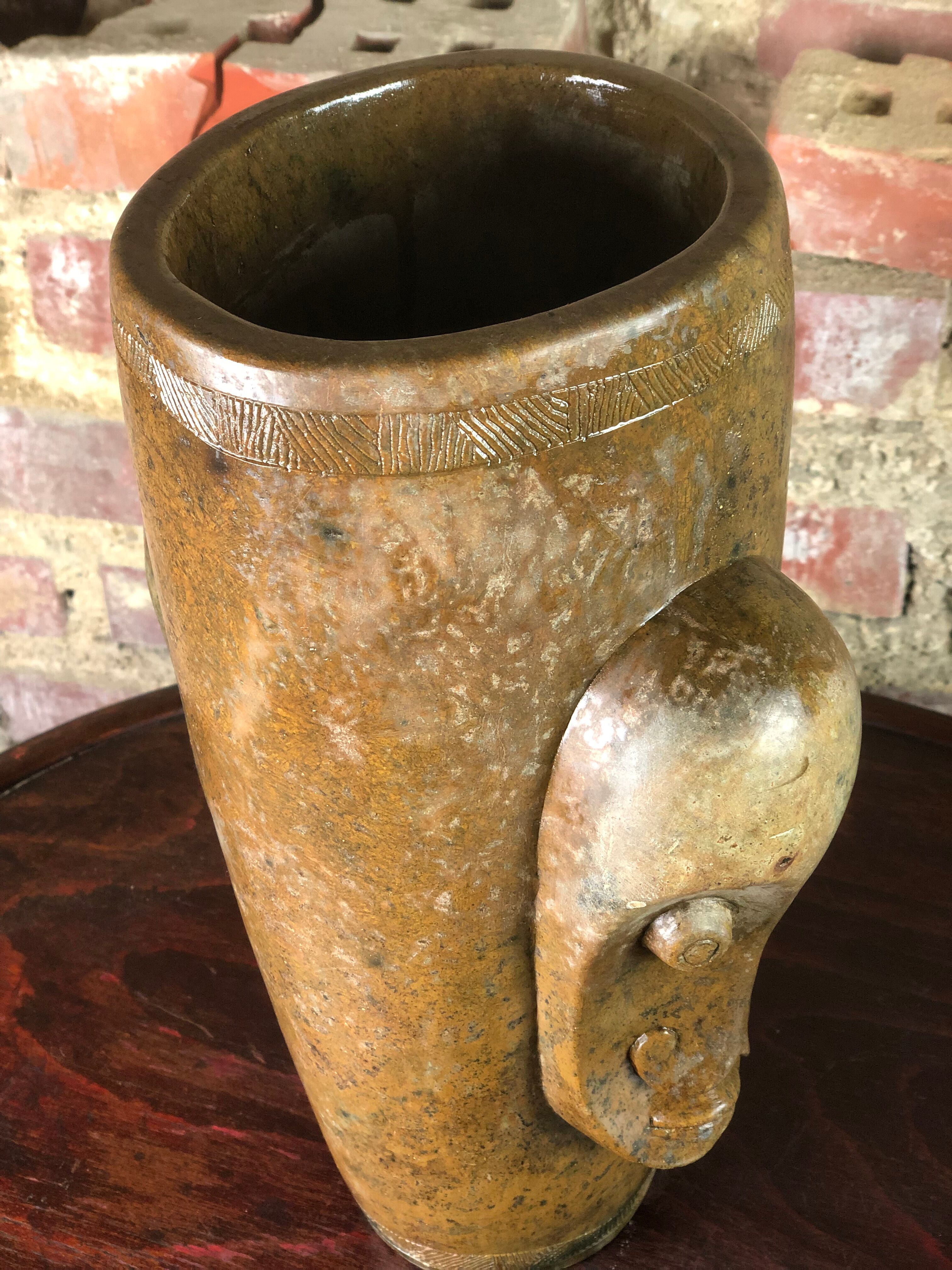 Stone vase from Mbigou 1970s