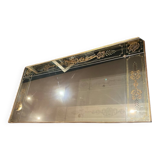 Large 1950 Venetian mirror with wooden frame