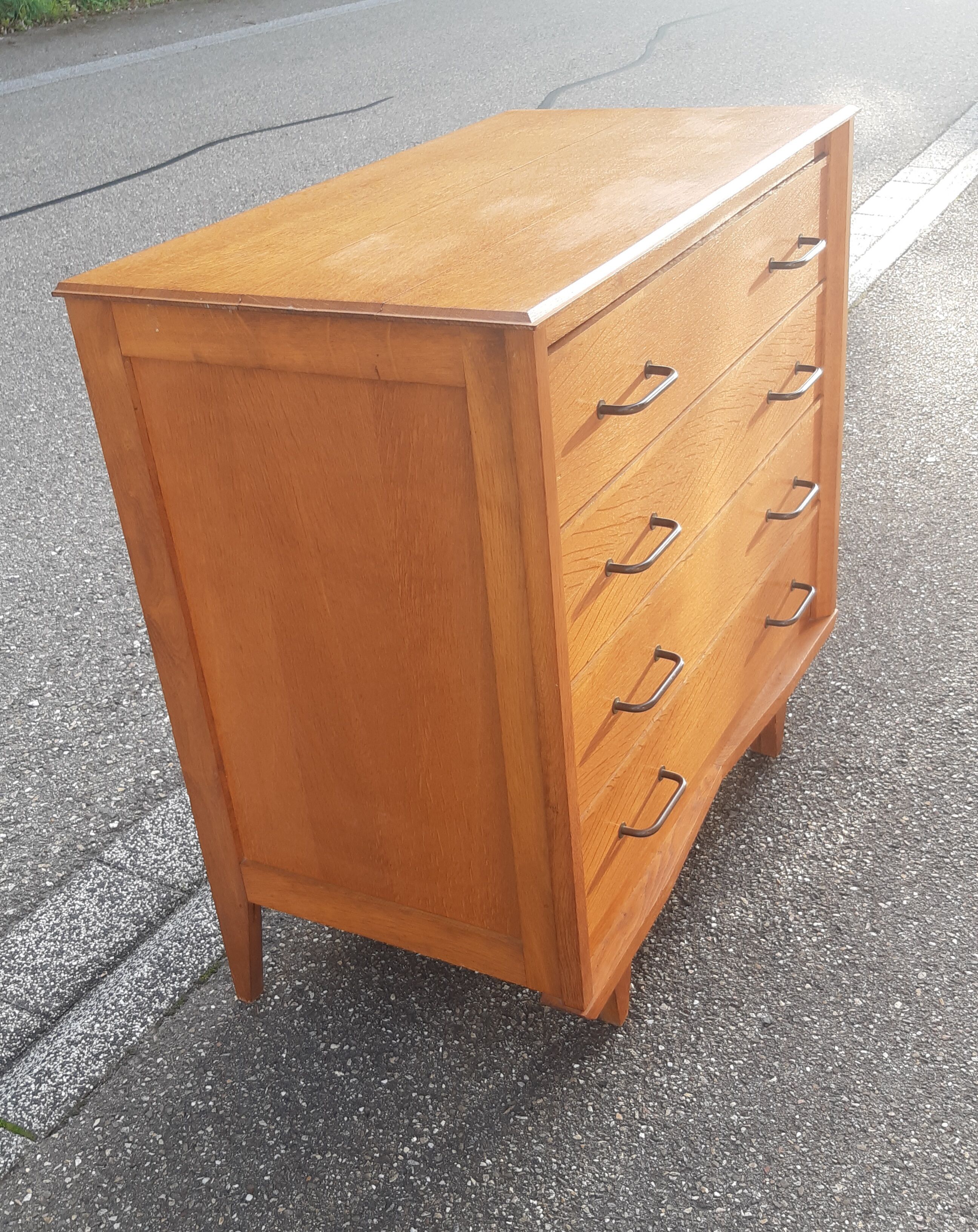Vintage chest of drawers gilded oak 1950