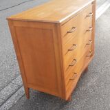 Vintage chest of drawers gilded oak 1950