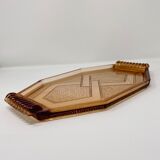 Plateau en verre rose