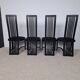 Set of four high "Slat back" chairs - Italian design 1980s