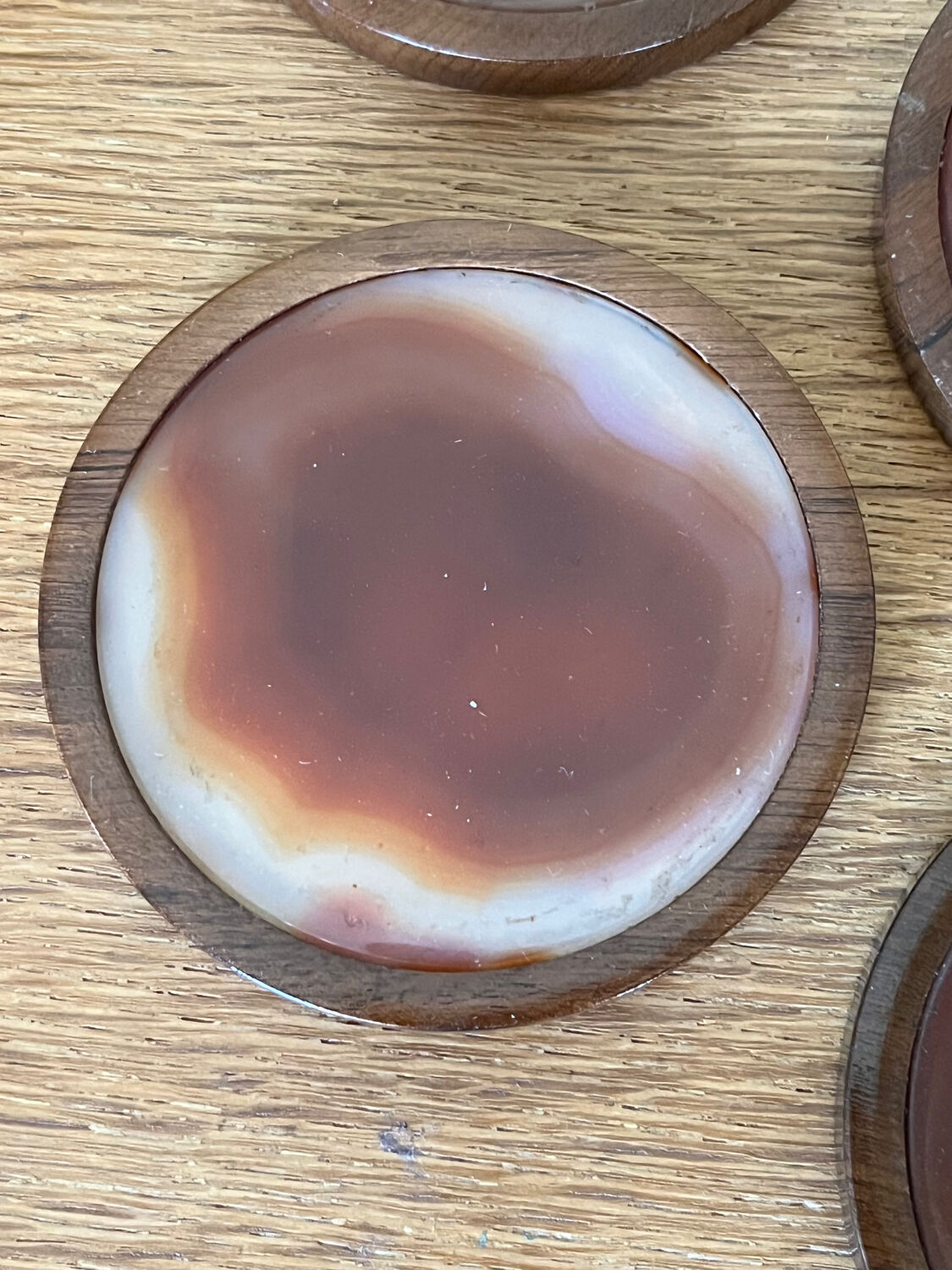 Wood and agate coasters
