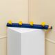 Pierre Sala Wardrobe in postmodern Memphis design - blue and yellow painted spruce wood armoire