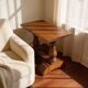 A small, rustic walnut wooden table, crafted from solid walnut wood, 1