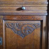 Old low art deco style sideboard, with marble and mirror