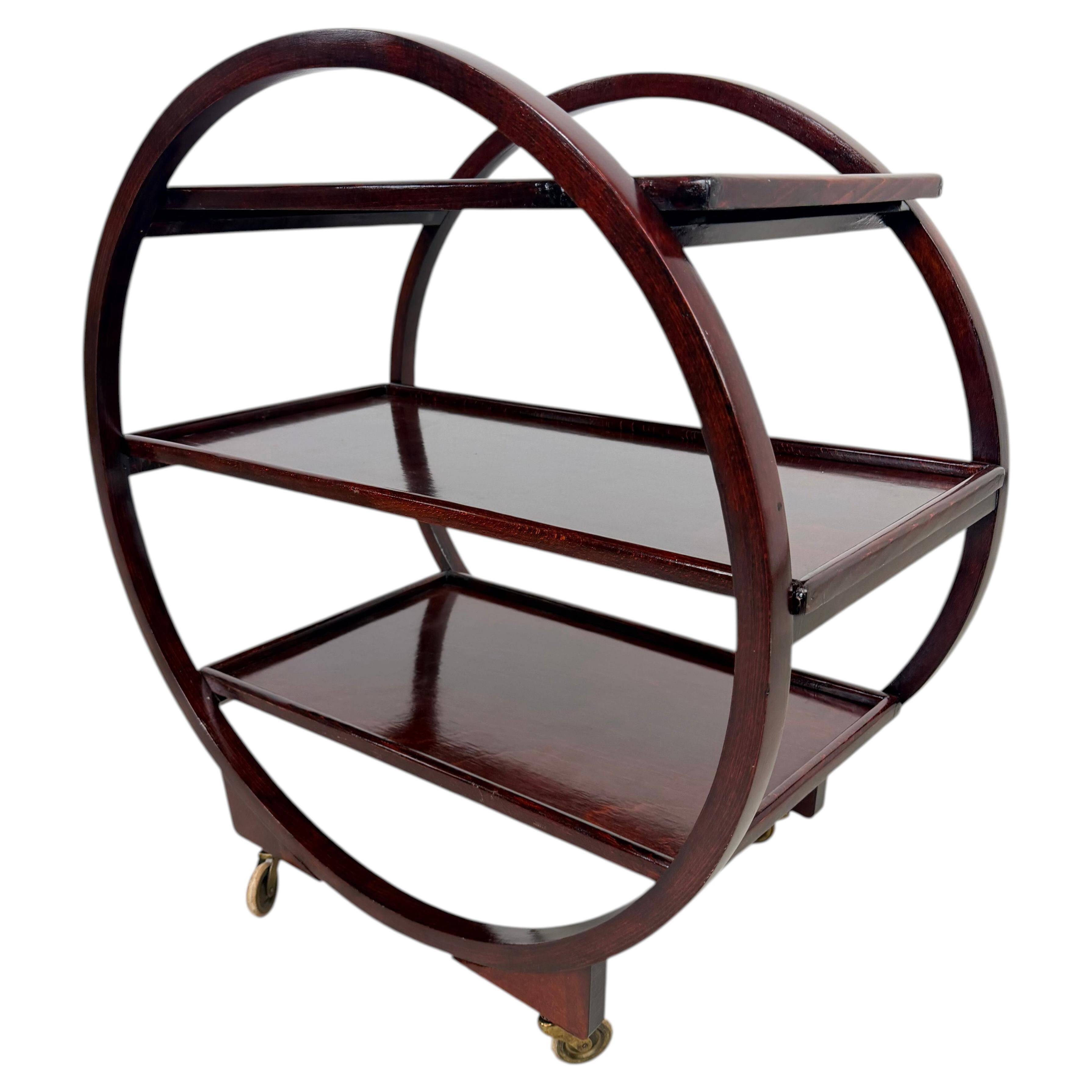 Art Deco service trolley no. 1157 by Thonet Debrecen