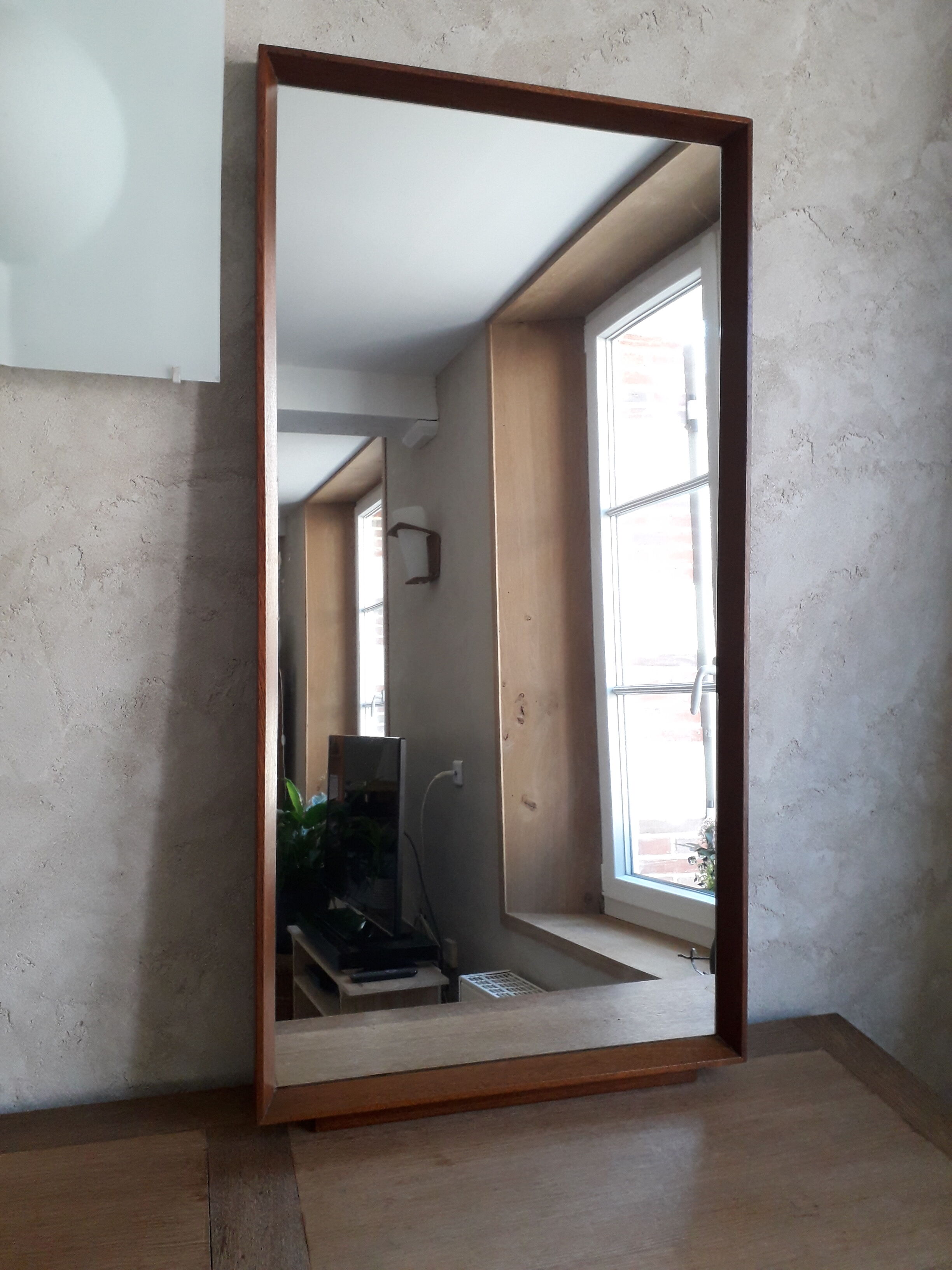 Scandinavian teak mirror