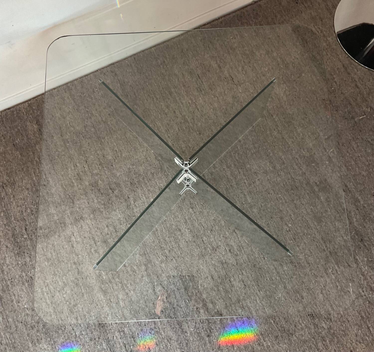 Vintage Ikea glass coffee table