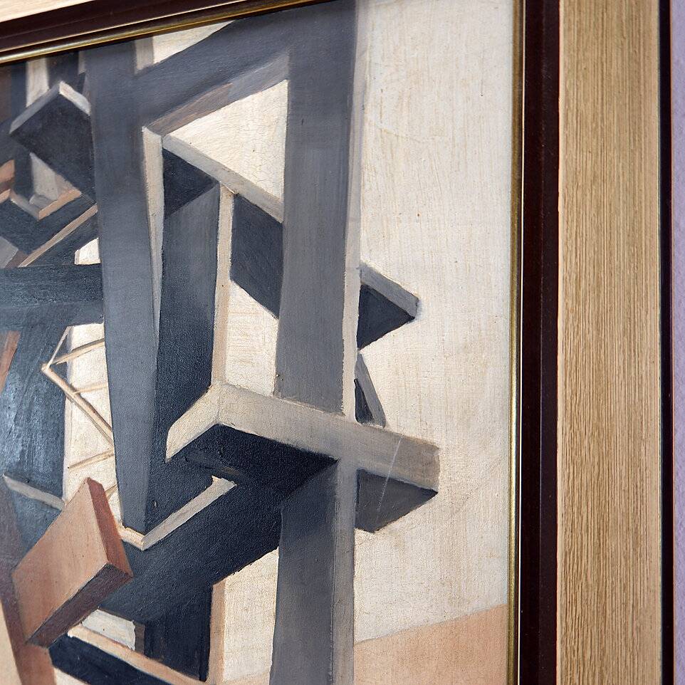 Alix Dufaux - Abstract Geometric painting 1967