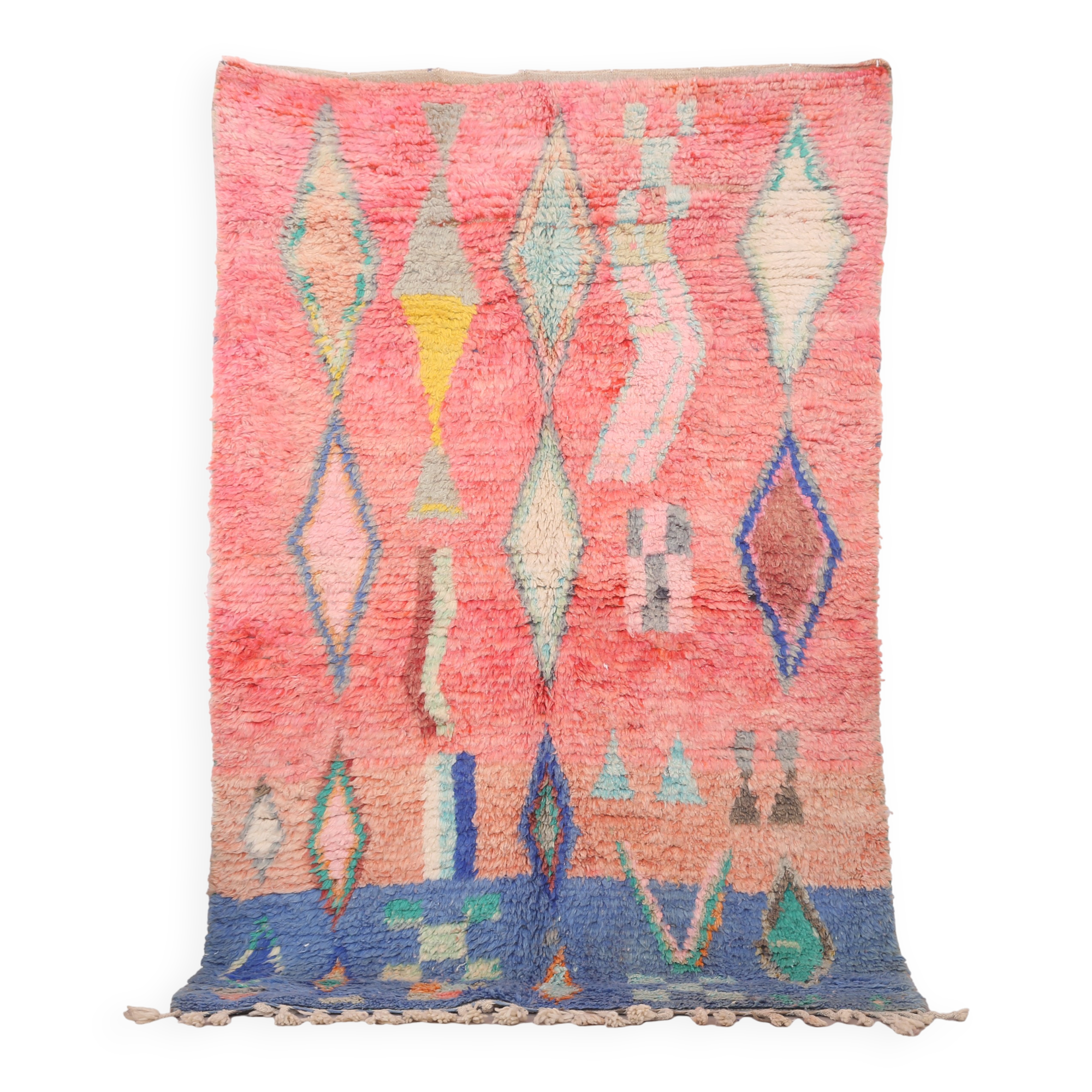 Vintage Moroccan Rug 154 x 231 cm - Abstract Berber Rug - Wool Rug Handmade
