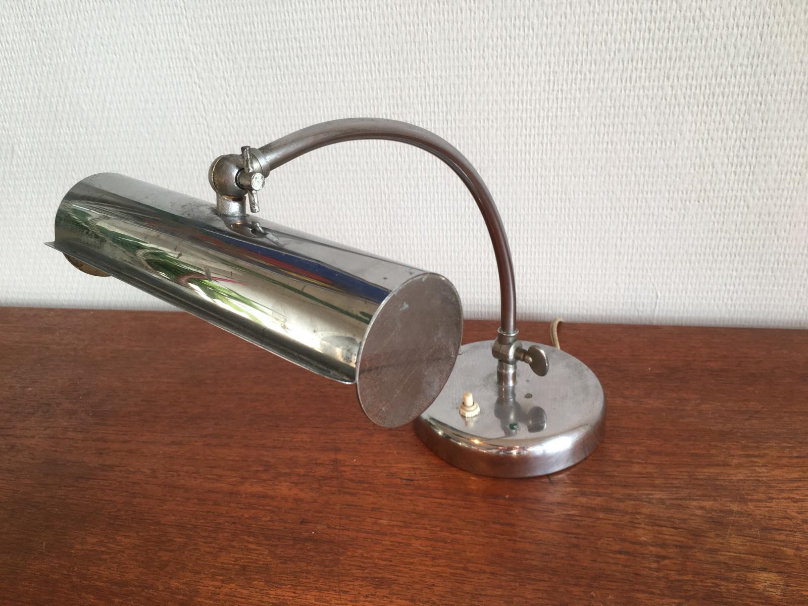 Vintage desk lamp in chrome