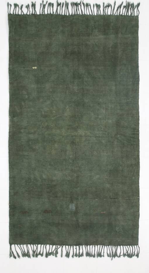 Forest Green Turkish Woven Kilim Rug For Bedroom, 157x278 Cm