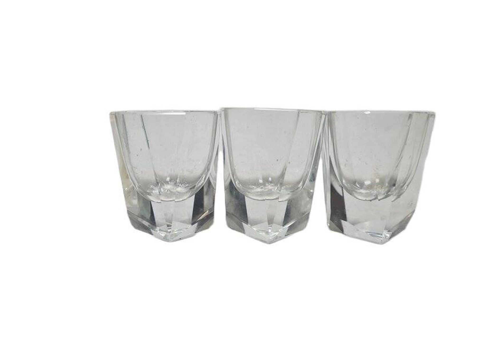 Verres Art Déco, Pologne, années 1930, ensemble de 3