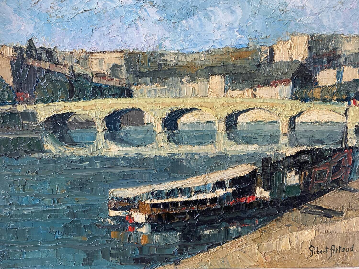 Barges along the Rhône signed