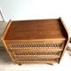 Wood and rattan chest of drawers