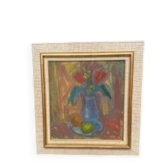 Huile su panneau suédoise – « Nature morte florale » par Hjalmar Eldh (1881–1953) – Signée – Vintage et encadrée