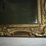 Wooden mirror and gilded stucco rocaille style 33x29