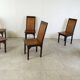Mid century bamboo high back dining chairs with table, 1960s