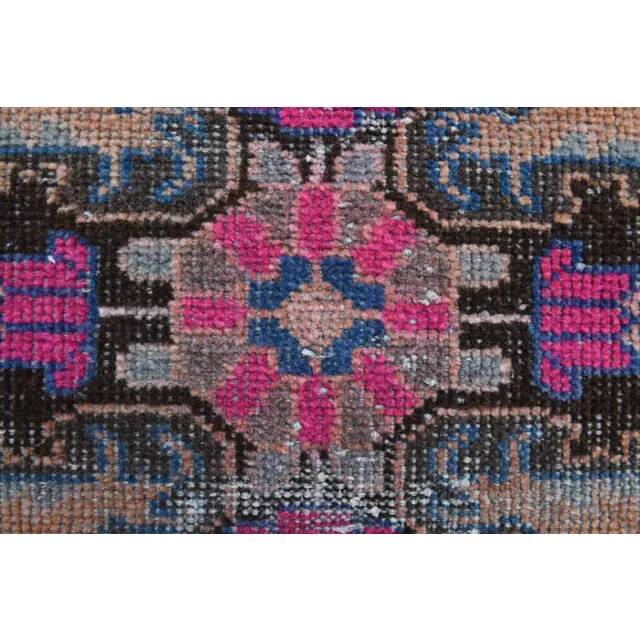 1970s Vintage Turkish Oushak Handmade Wool Cotton Orange Runner Rug 107x319