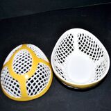 Malicorne perforated ceramic egg box – vintage sweet jar