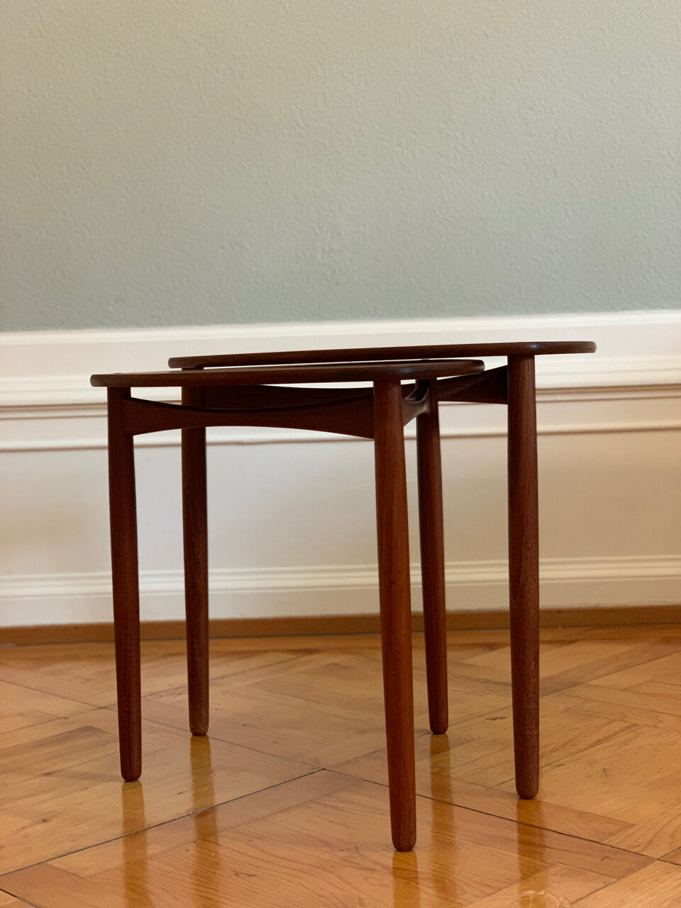 Danish Mid-Century Beside Teak Tables by Ejnar Larsen & Aksel Bender Madsen