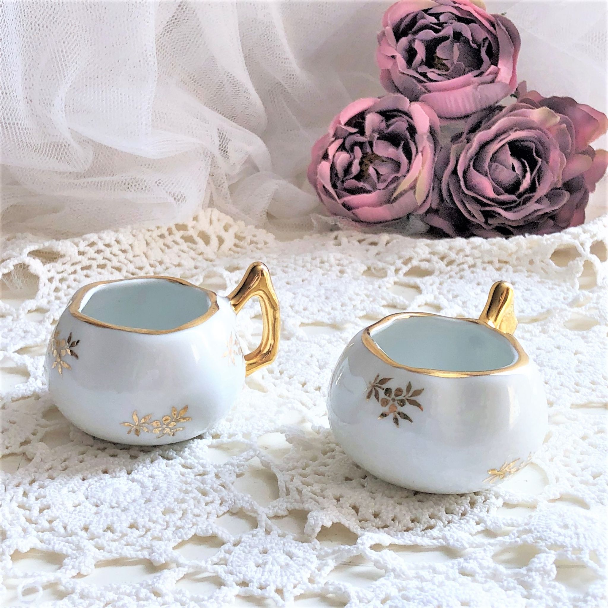 Pair of Luxury porcelain salt salers from France