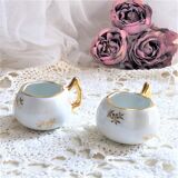 Paire de salerons salières en porcelaine de Luxe de France