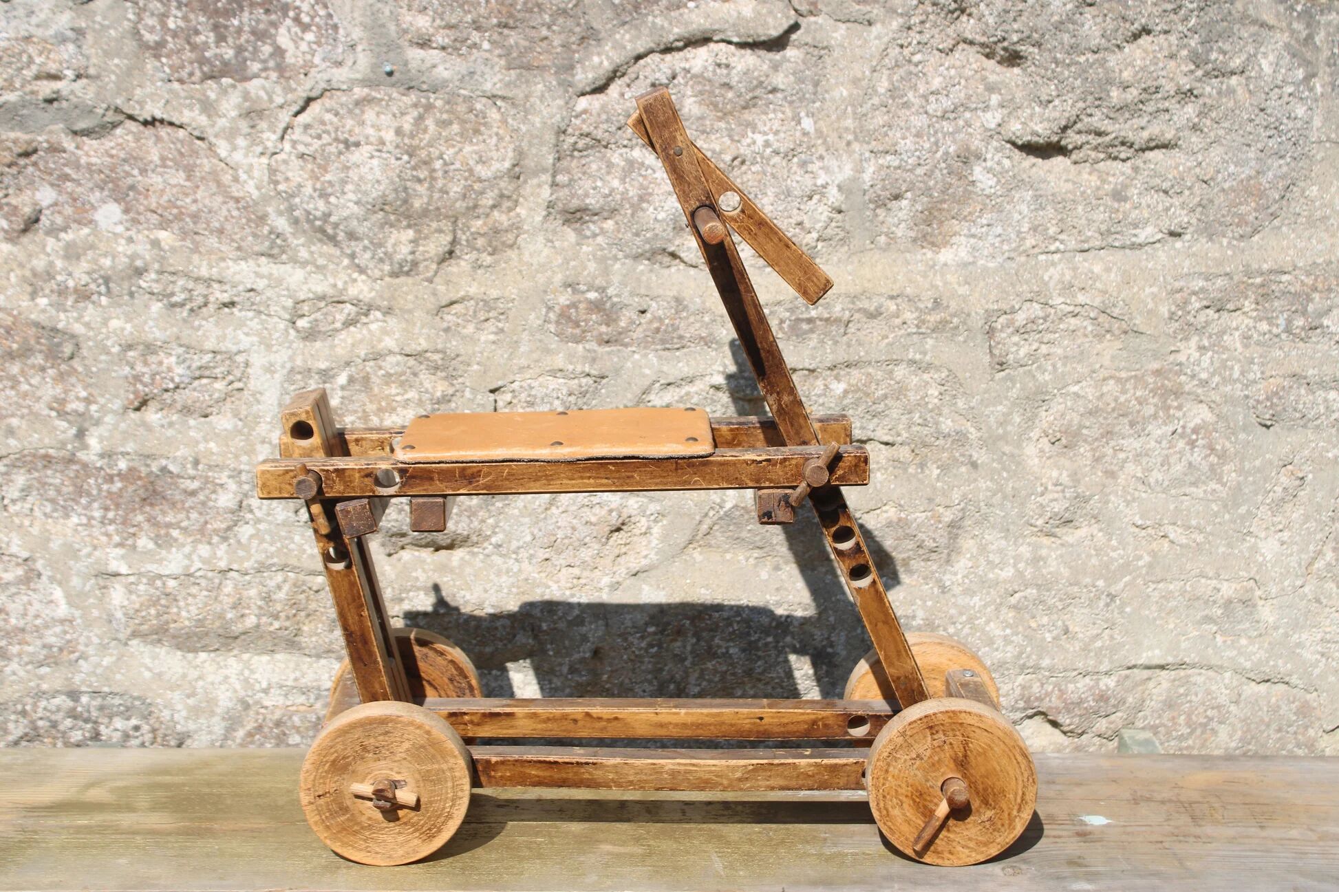 Vintage adjustable wooden baby walker – Youpala